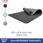 Reebok Fitness Double Sided 6mm Yoga Mat, Black