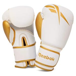 Reebok Fitness Retail Boxing Gloves, Gold/White, 14 Oz