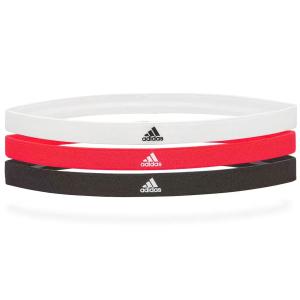 Adidas Sports Hair Bands, Black/White/Solar Red 