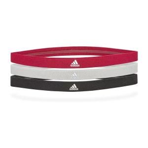 Adidas Sports Hair Bands, Black/Grey/Power Berry 