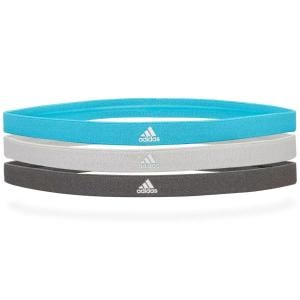 Adidas Sports Hair Bands, Grey/Grey/Signal Cyan 