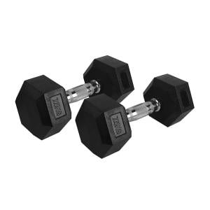 VIRTUS Hex Rubber Coated Dumbbell, 7.5 Kg 