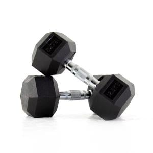 VIRTUS Hex Rubber Coated Dumbbell, 12.5 Kg 