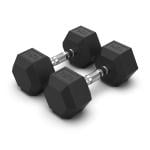 VIRTUS Hex Rubber Coated Dumbbell, 15 kg 