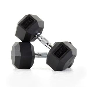 VIRTUS Hex Rubber Coated Dumbbell, 17.5 Kg 