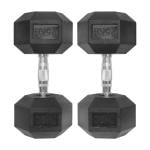 VIRTUS Hex Rubber Coated Dumbbell, 25 kg 