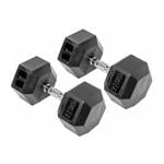 VIRTUS Hex Rubber Coated Dumbbell, 27.5 Kg 