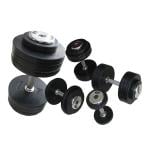 Ivanko Ivanko Professional Rubber Dumbbells with Chrome Plates, 2.5 to 25 Kg Pair