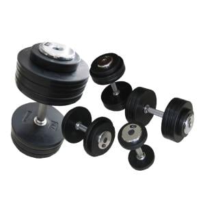 Ivanko Ivanko Professional Rubber Dumbbells with Chrome Plates, 2.5 to 25 Kg Pair