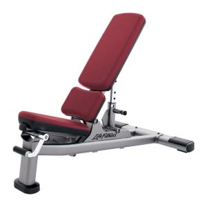 Life Fitness Signature Multi-Adjustable Bench, Platinum - Cranberry