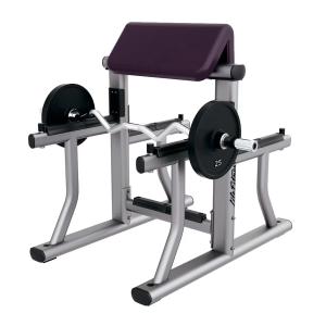 Life Fitness Signature Arm Curl Bench, Platinum - Cranberry