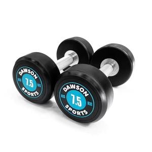 Dawson Sports Power 100 Rubber Dumbbells Pair, 7.5 Kg 