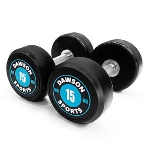 Dawson Sports Power 100 Rubber Dumbbells Pair, 15 kg 