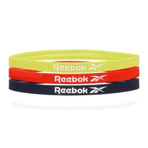 Reebok Fitness Sports Hair Bands, Navy/Yellow/Red 