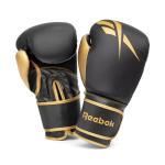 Reebok Fitness 12oz Boxing Gloves + Wraps Set, Gold/Black 