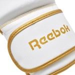 Reebok Fitness 12oz Boxing Gloves + Wraps Set, Gold/White 