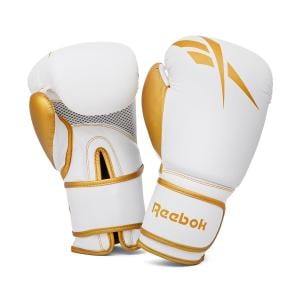 Reebok Fitness Retail Boxing Gloves, Gold/White, 10 Oz