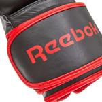 Reebok Fitness Leather Boxing Glove, Black/Red, 10 Oz