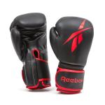 Reebok Fitness Leather Boxing Glove, Black/Red, 10 Oz