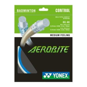 Yonex BGAB AEROBITE Badminton String (10mtr), White/Blue 