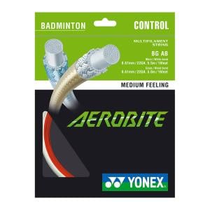 Yonex BGAB AEROBITE Badminton String (10mtr), White/Red 