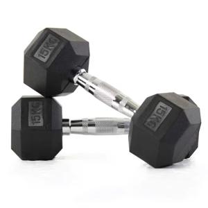 Murano Rubber Hex Dumbbell Pair, 15 kg 