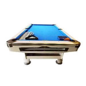 Rais 9 Feet Billiard Table, White Frame With Blue Cloth