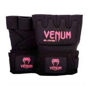 Venum Kontact Gel Glove Wraps, Black/Neo Pink