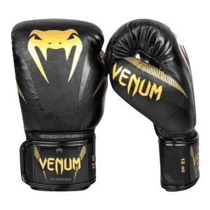 Venum Impact Boxing Gloves, Black/Gold, 10 Oz 