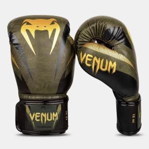 Venum Impact Boxing Gloves, Kaki/Gold, 10 Oz 