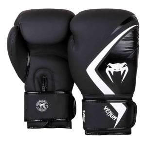 Venum Contender 2.0 Boxing Glove, Black/Grey, White, 10 Oz 