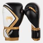 Venum Contender 2.0 Boxing Glove, Black/White, Gold, 10 Oz 