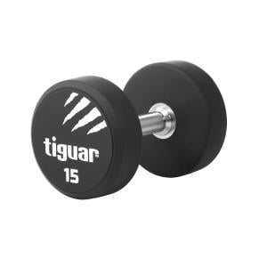 Tiguar PU Round Dumbbell - Single, 15 kg 