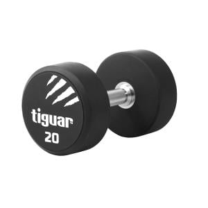 Tiguar PU Round Dumbbell - Single, 20 Kg 