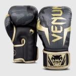 Venum Elite Boxing Gloves, Camo/Gold, 12 Oz