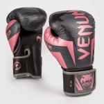 Venum Elite Boxing Gloves, Black/Pink Gold, 12 Oz