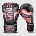 Venum Elite Boxing Gloves, Black/Pink Gold, 12 Oz