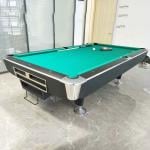 Murano 9 Feet Billiard Table, Black Frame with Green