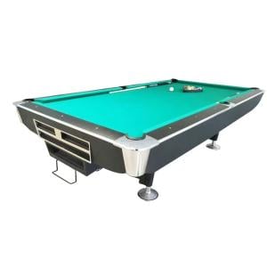 Murano 9 Feet Billiard Table, Black Frame with Green