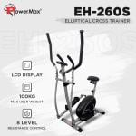 PowerMax Fitness EH-260S Elliptical Cross Trainer for Home Use