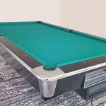 Murano 9 Feet Billiard Table, Black Frame with Green Marble Table