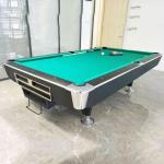 Murano 9 Feet Billiard Table, Black Frame with Green Marble Table