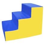 Dawson Sports 3-Step Foam Stair, Yellow/Blue 