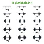 Tunturi Tunturi Dumbbell Set with 1 Bar Screw