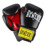 Benlee Sugar Deluxe Leather Boxing Gloves, Black/Red, 10 Oz 