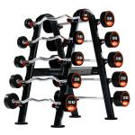 Murano TPU Fixed Barbell 10 to 30 kg Set (Straight & Curl) with Rack