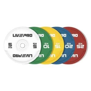 Livepro Elite Colored Rubber Bumper Plates, 5 Kg